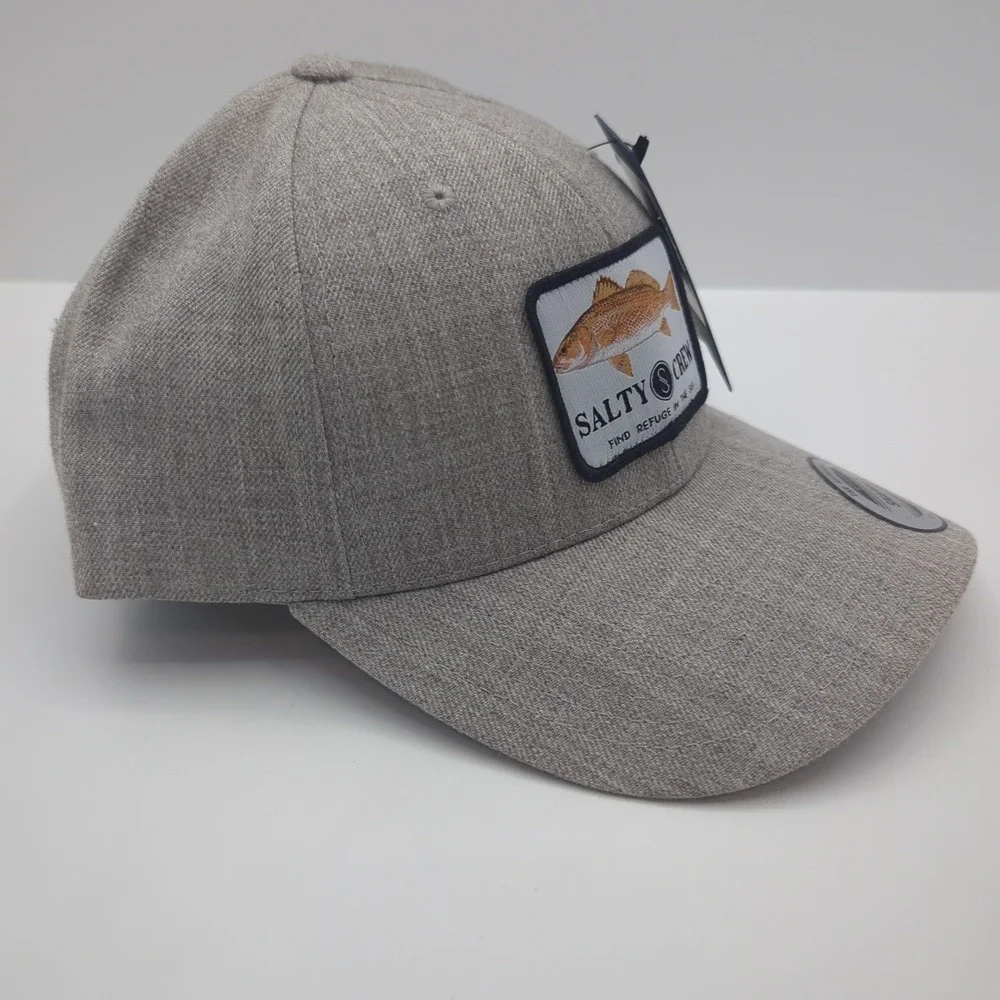 Salty‎ Crew Redfish Snapback Hat Grey Yupoong Classics Fishing Cap New